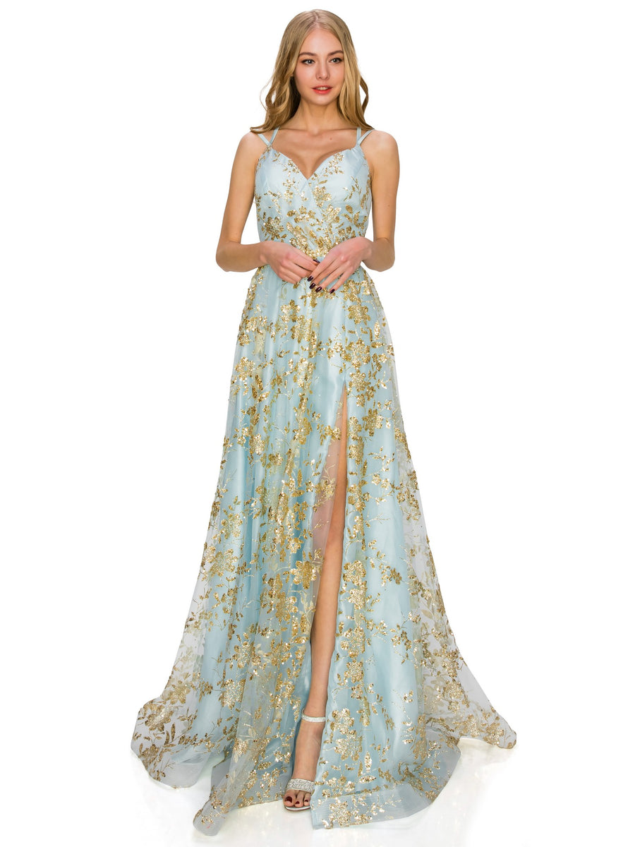 BLISS by Open Back Glitter Juniors Dress with Sequin Beaded Waistline, Sizes XS-3XL