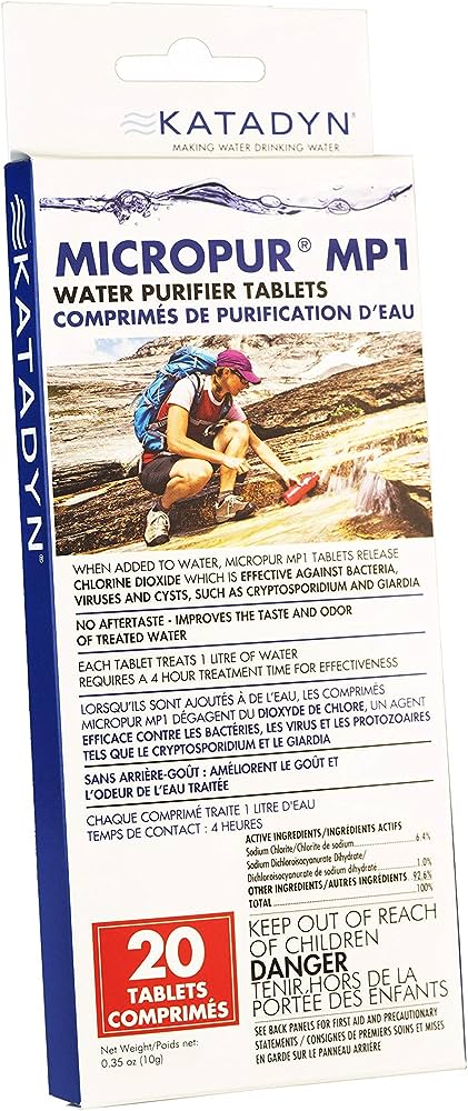 Katadyn Micropur MP1 Water Purifier Tablets - 20 Tablets
