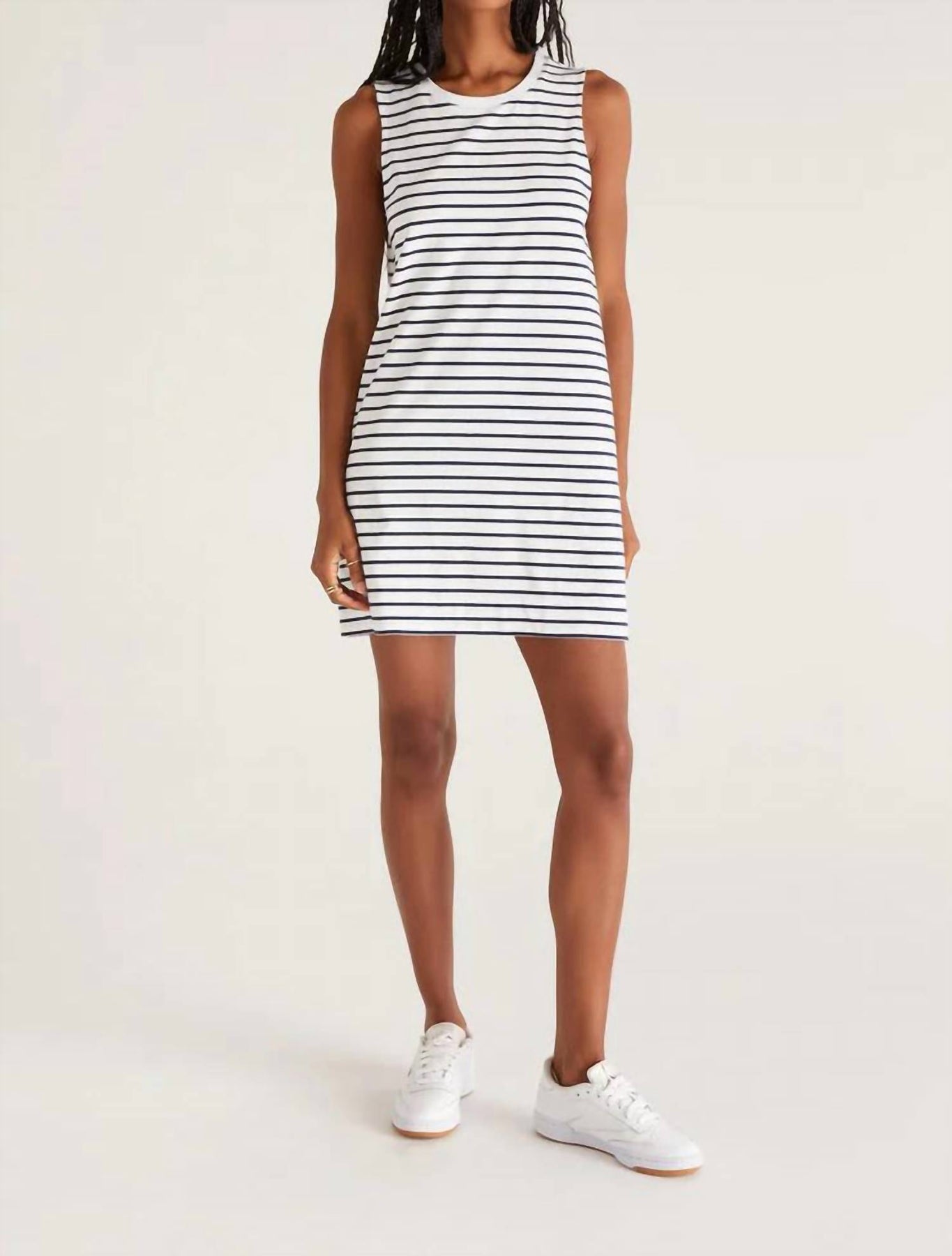 Sloane Stripe Dress In White