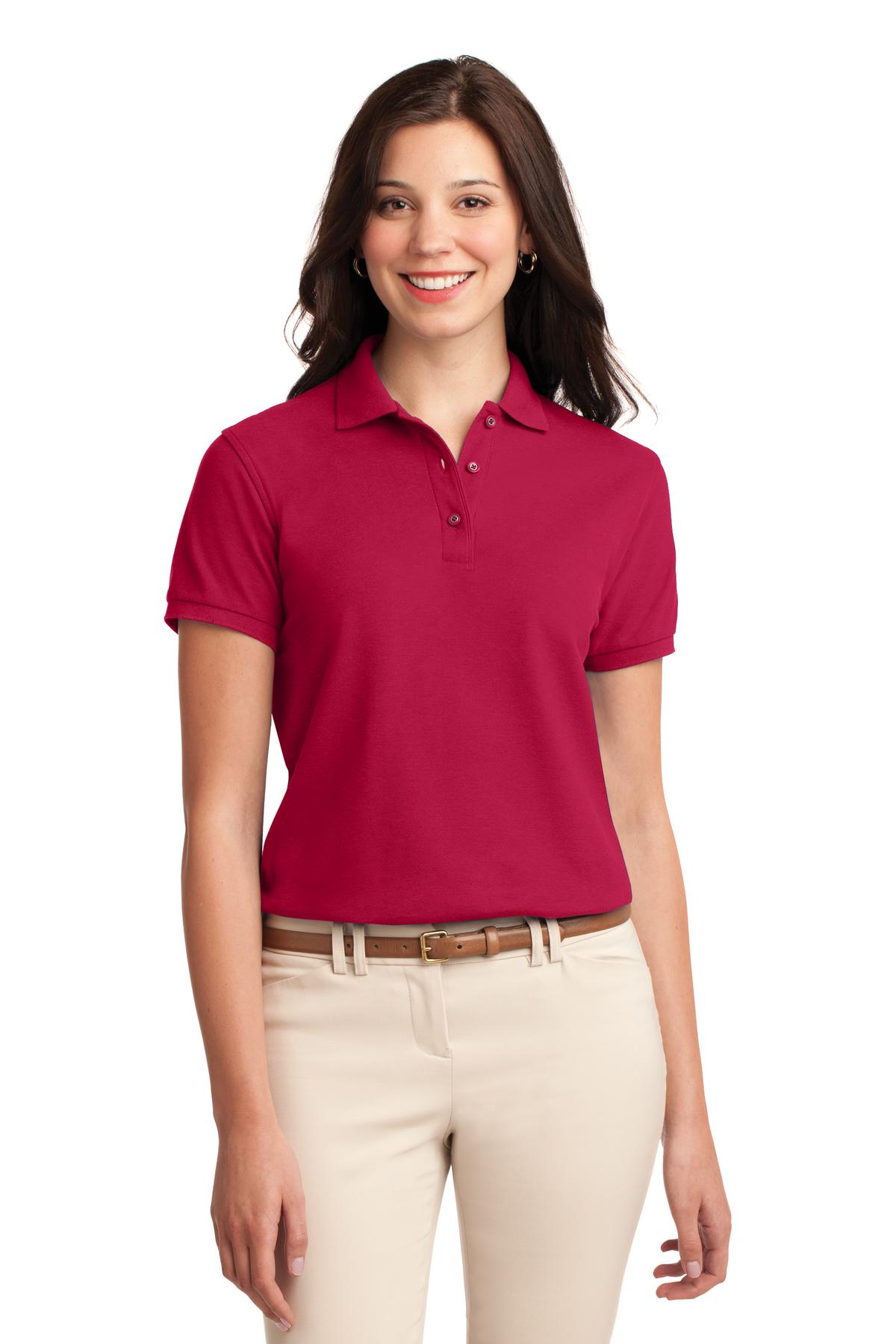 Port Authority Women's Silk Touch Polo. L500 2 of 4