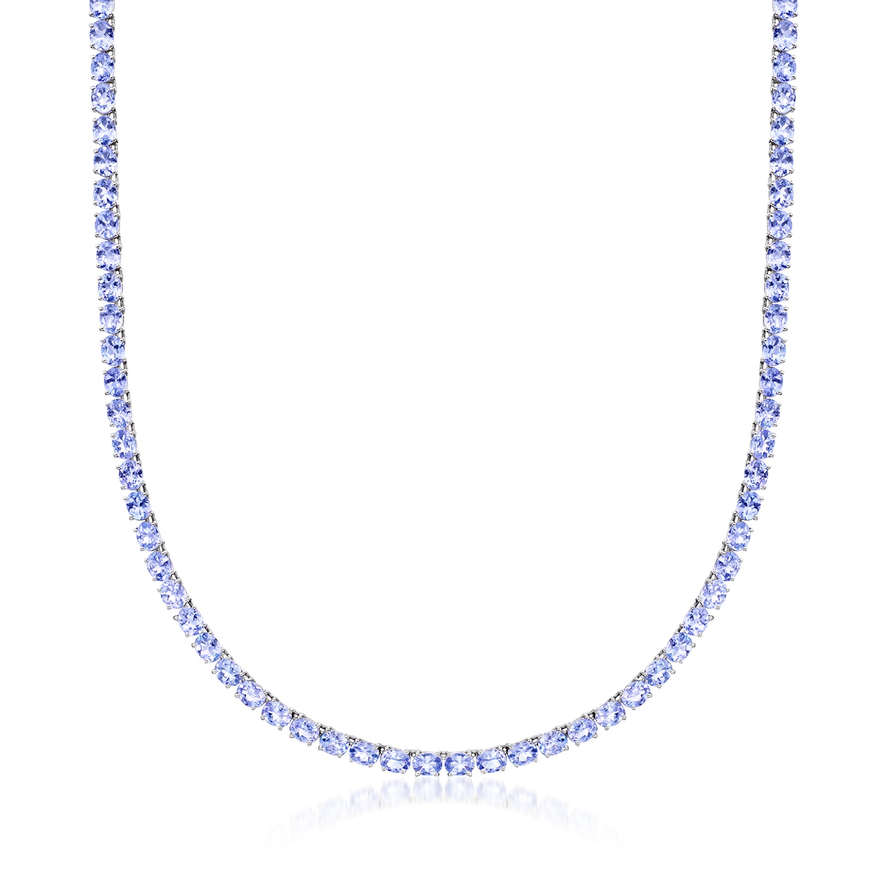 Ross-Simons Tanzanite Tennis Necklace in Sterling Silver