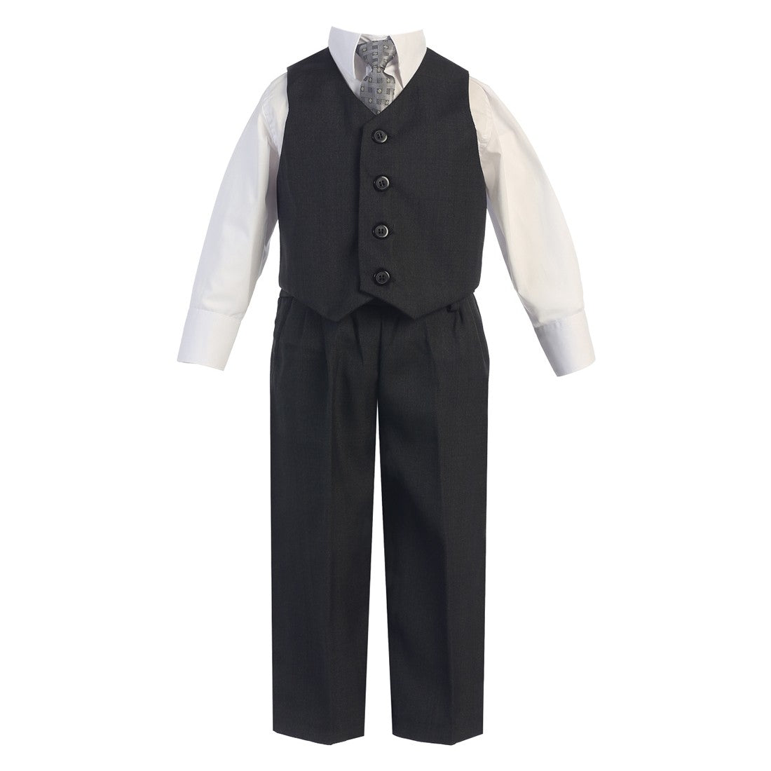 Little Boys Dark Gray Vest Pants Special Occasion Easter Outfit Set 2-7