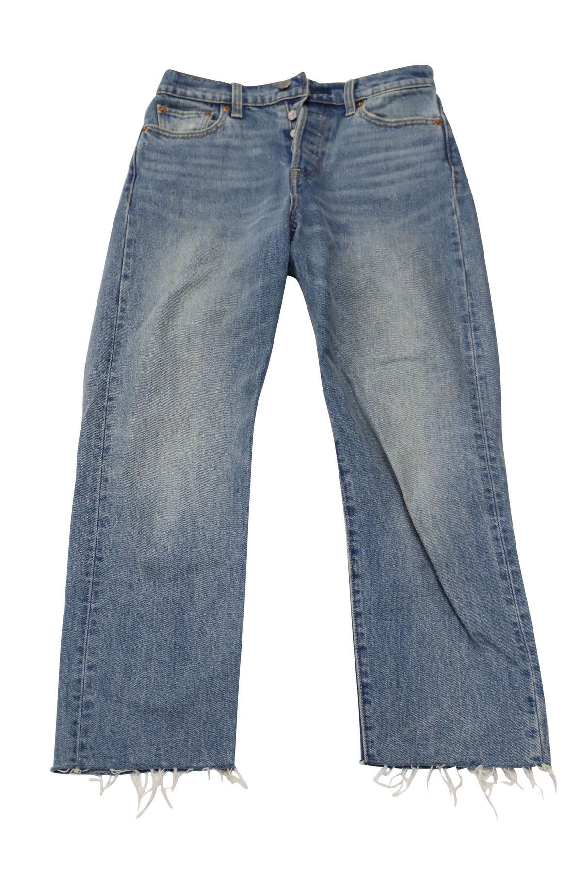 Levi's Distressed Hem Jeans in Blue Cotton Denim 7764851687484