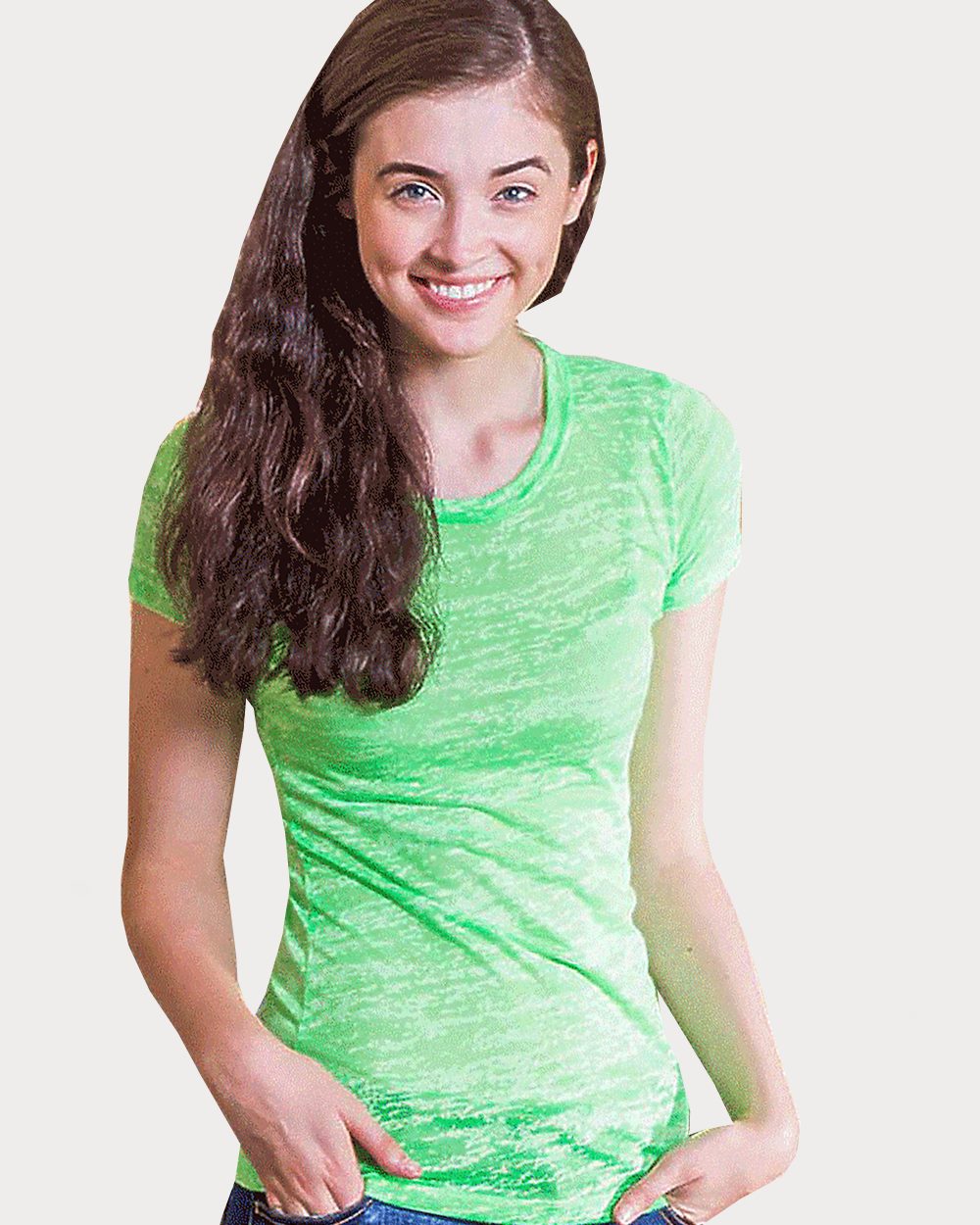 In Your Face Junior's Neon Burnout Crew T-Shirt