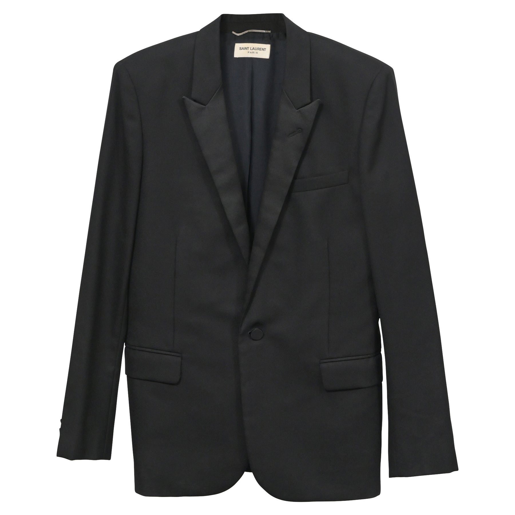 Saint Laurent Slim-Fit Suit Jacket in Black Wool 7745766719548