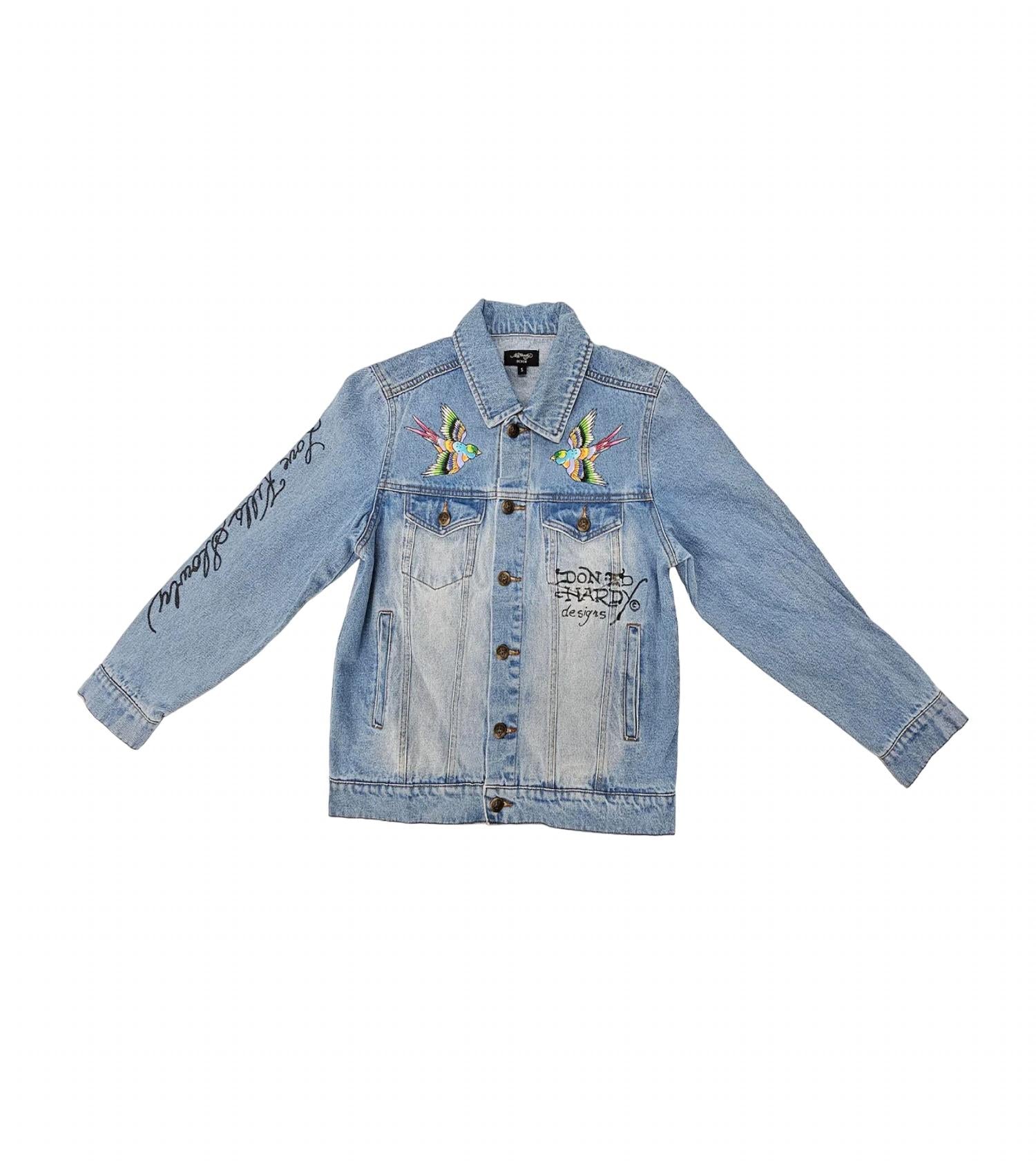 Women's Brave Eagle Denim Jacket In Light Wash 7701767847996