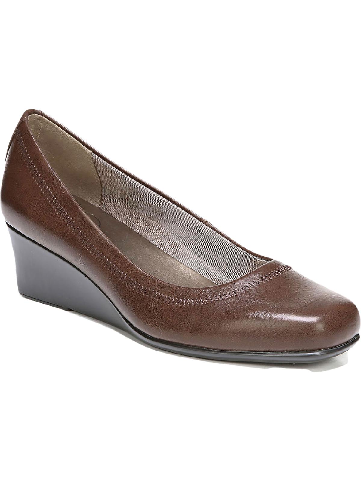 Groovy Womens Faux Leather Slip On Wedge Heels