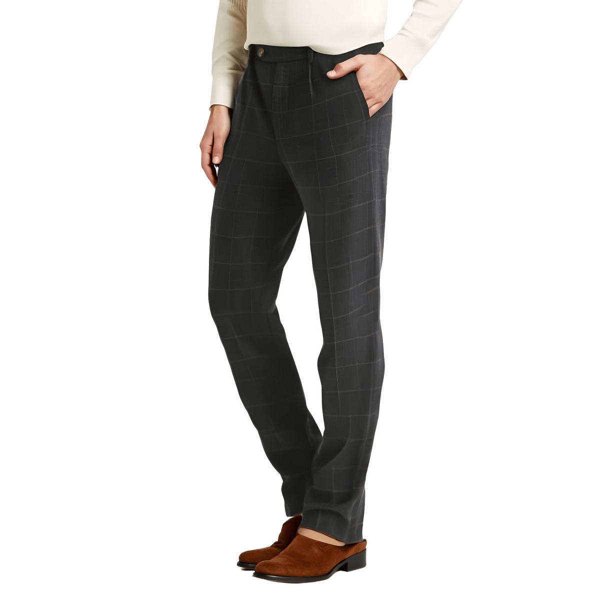 Window Pane Tweed Dress Pants
