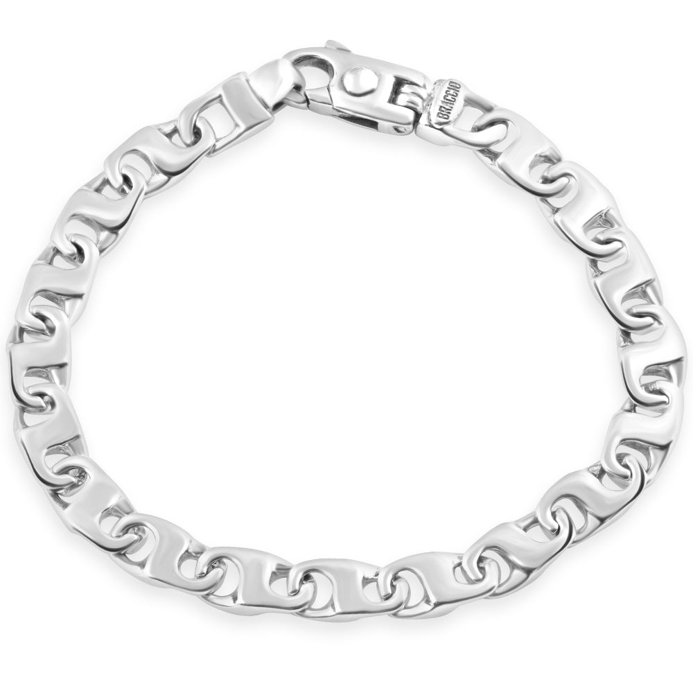 Men's Mariner 14k Gold (33gram) or Platinum (58gram) 8mm Link Bracelet 8.5 7732411301948