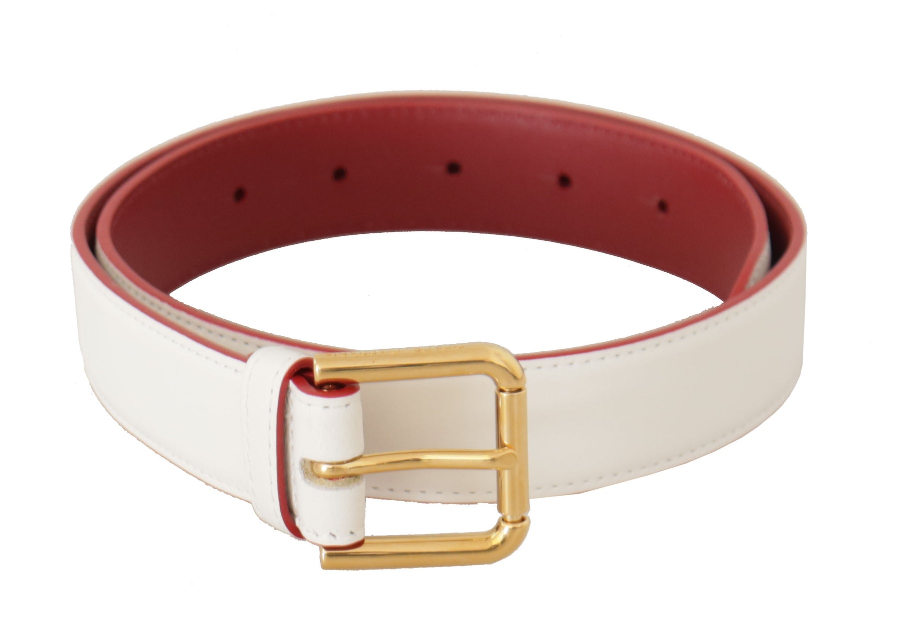 Dolce & Gabbana Elegant Leather Belt with Engraved Women's Buckle