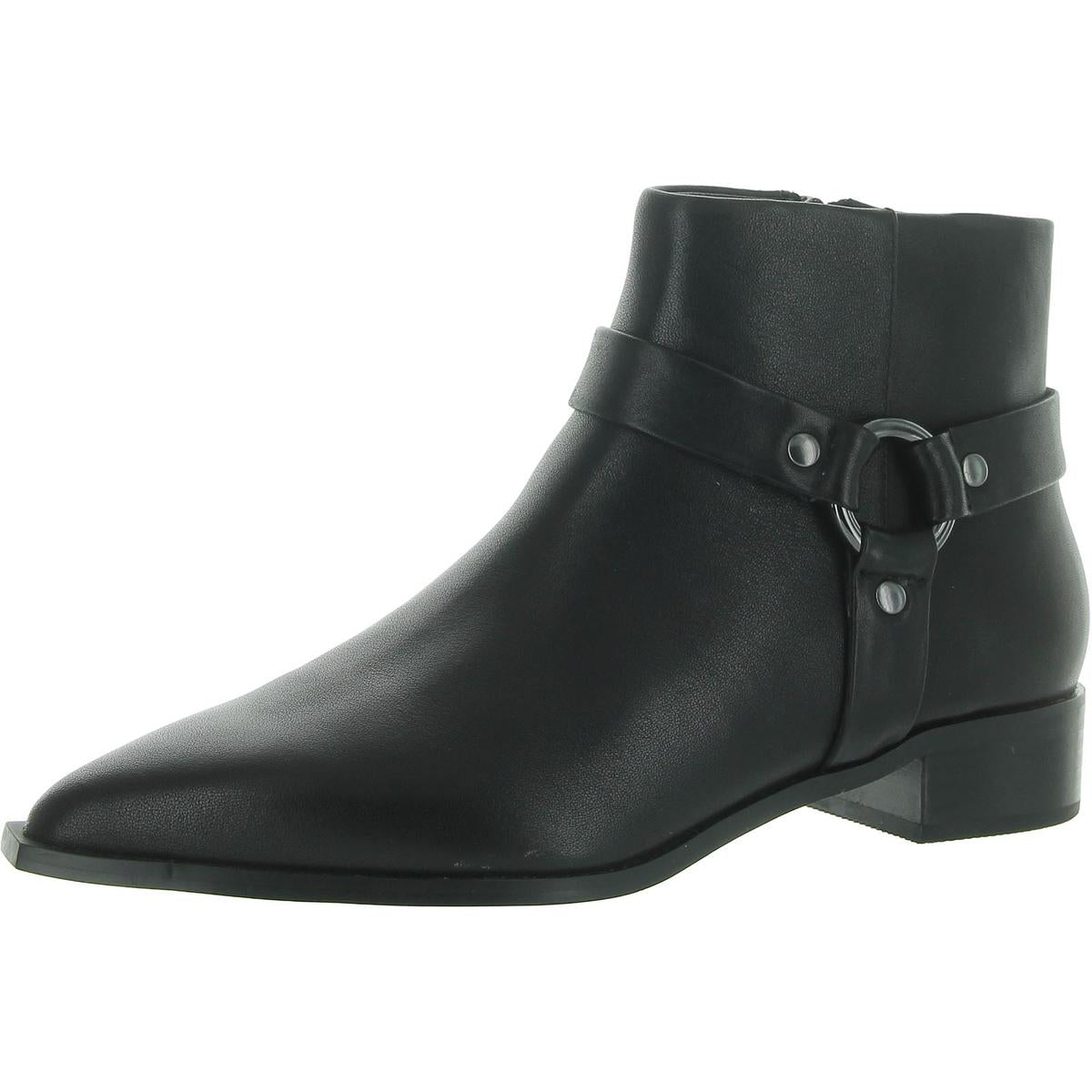 Lily Leather Zipper Ankle Boots