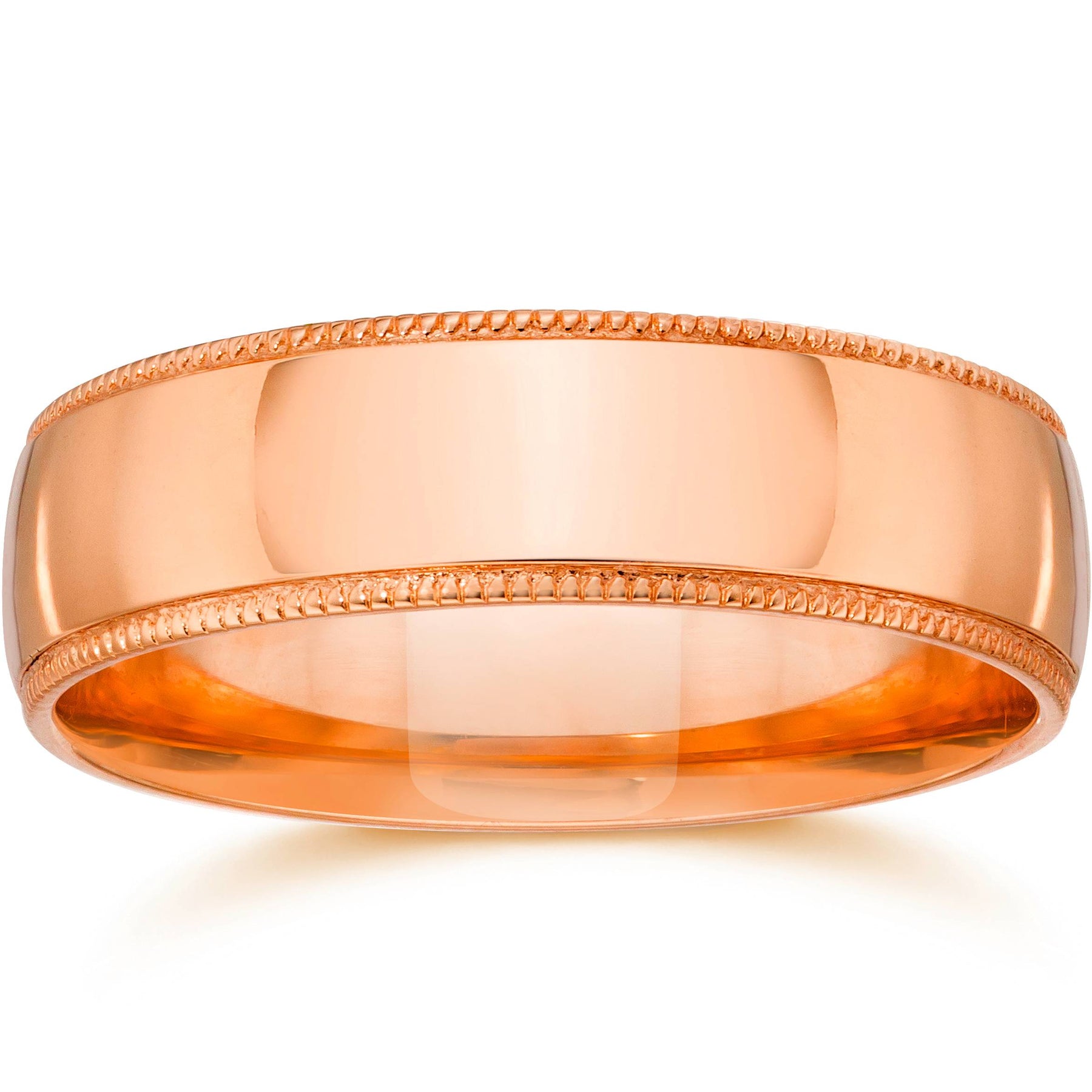 5mm Milgrain 14K Rose Gold Polished Wedding Band Size Selectable 7802600882236