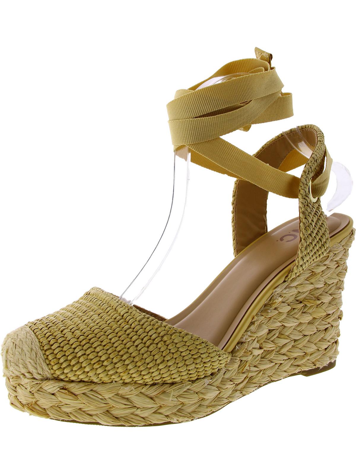 Womens Woven Strappy Wedge Sandals 7745091076156