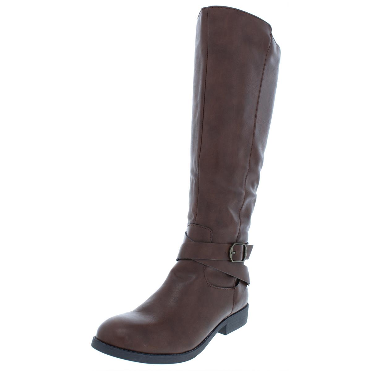 Madixe Faux Leather Knee High Riding Boots