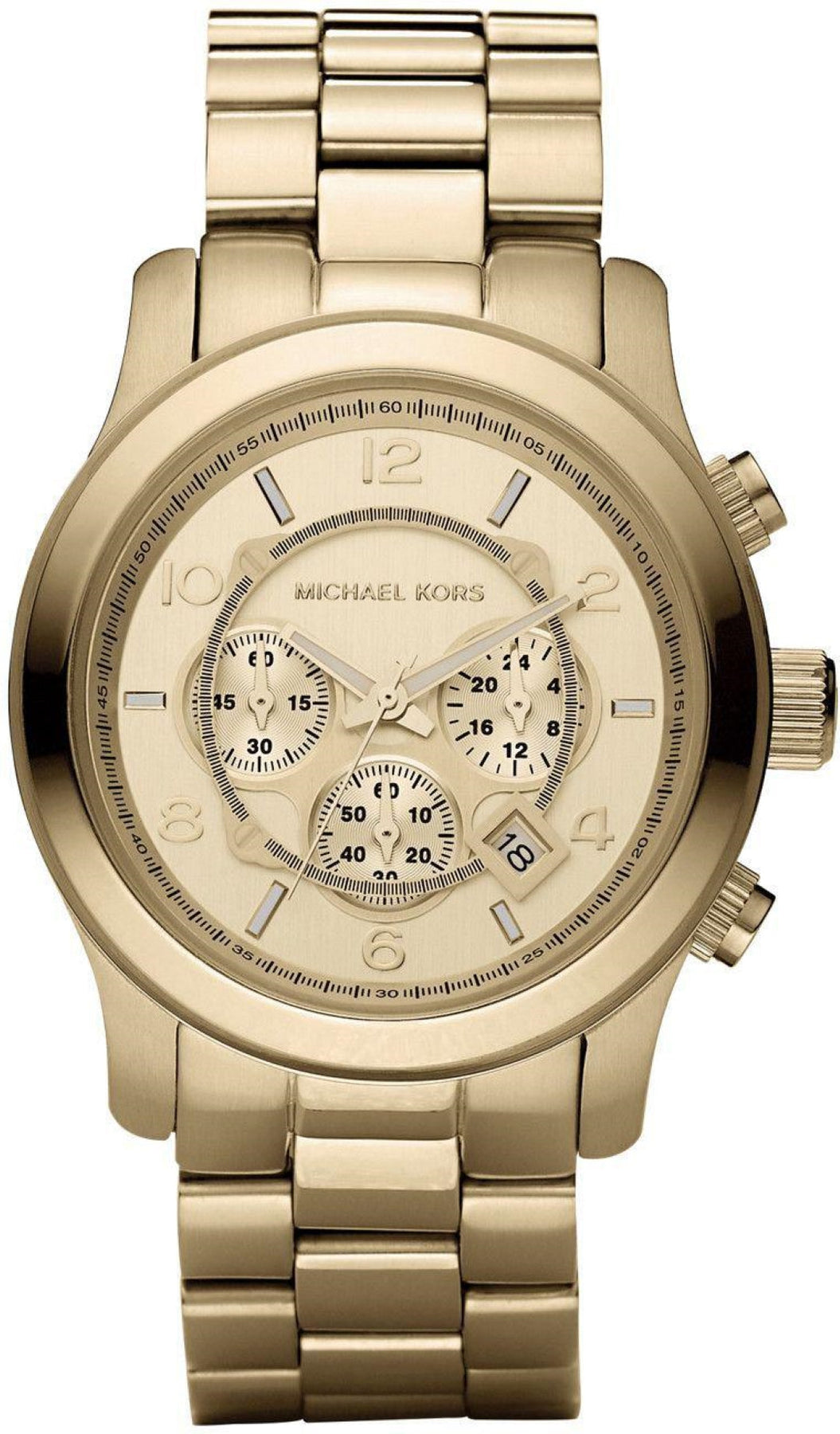 Michael Kors Runway MK8077 Mens Gold-Tone Chronograph 45mm Watch 7666087821372