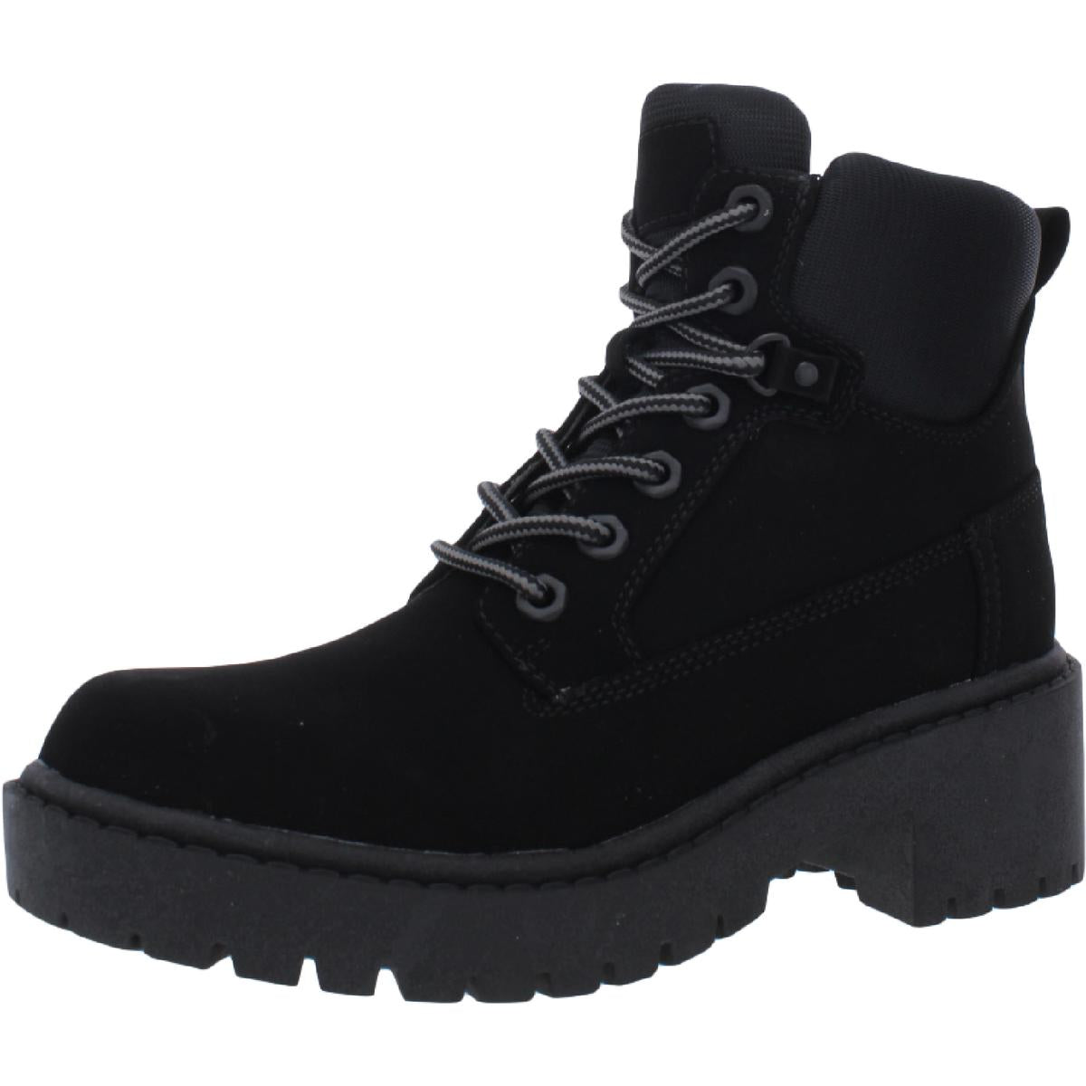 Weston Faux Leather Lace-Up Round Toe Combat Boot