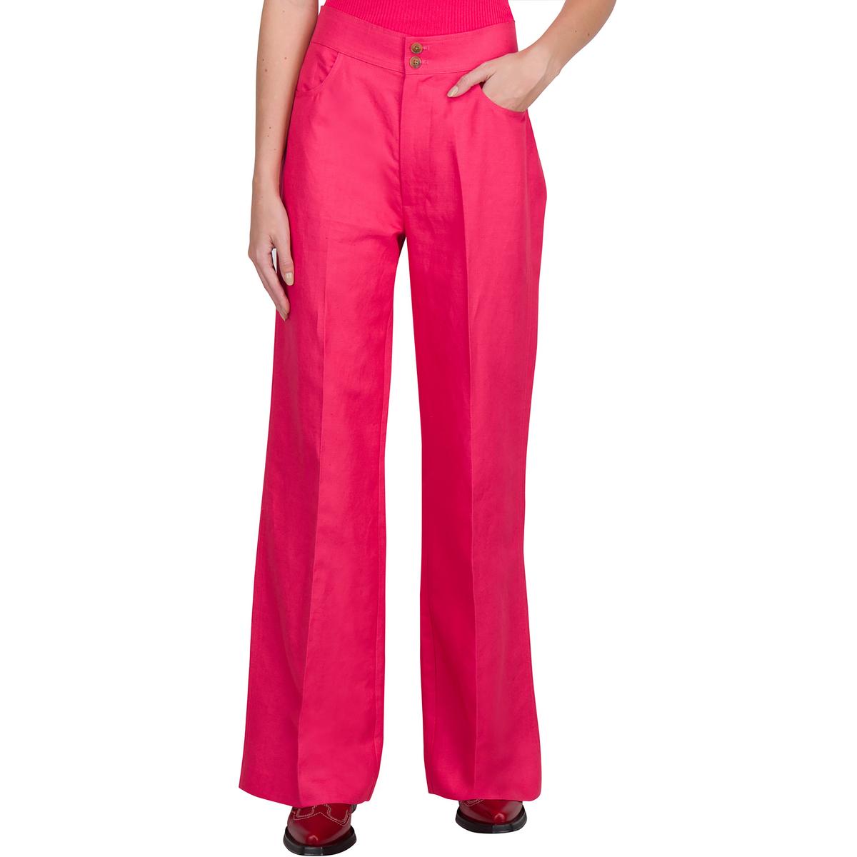 High-Rise Linen Flared Pants