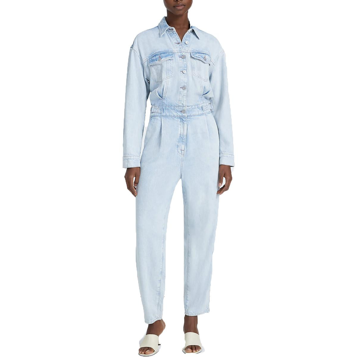 Collar Denim Jumpsuit