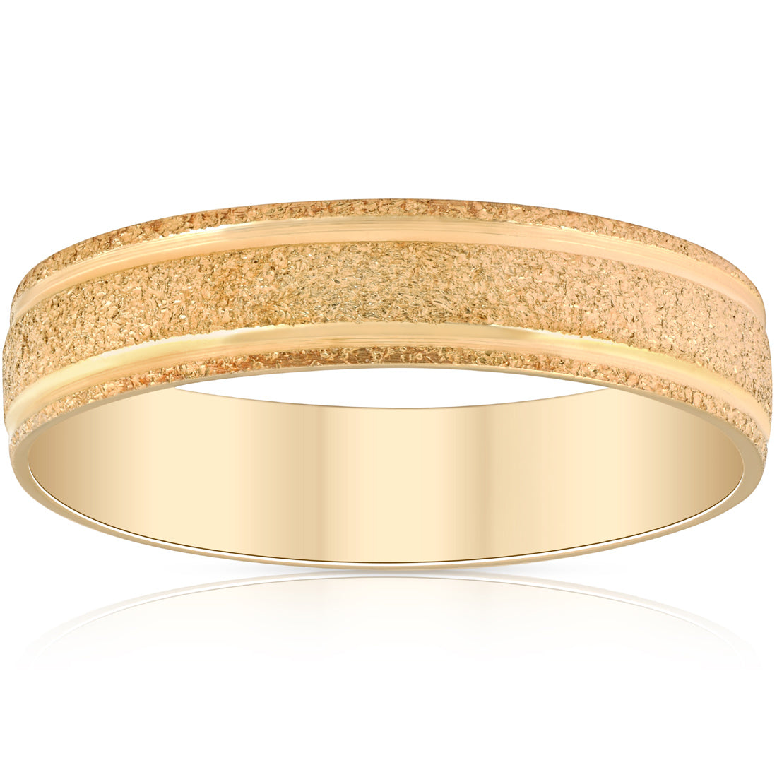 5mm Brushed Wedding Band 10K Yellow Gold Size Selectable 7802621657148