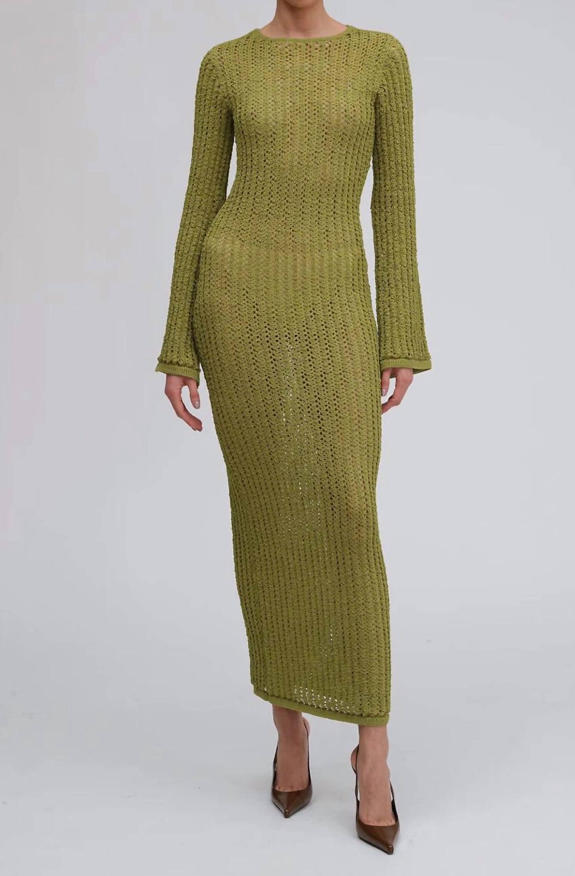 Exa Knit Dress In Sage