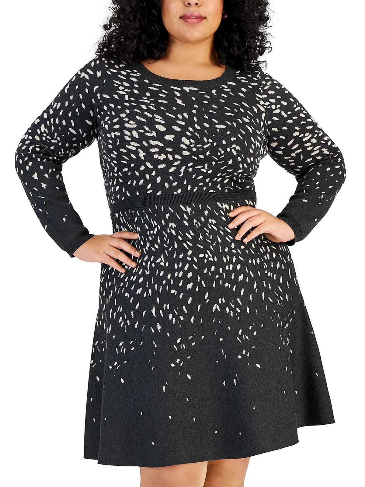 Plus Womens Knit Pattern Sweaterdress 7827012976700