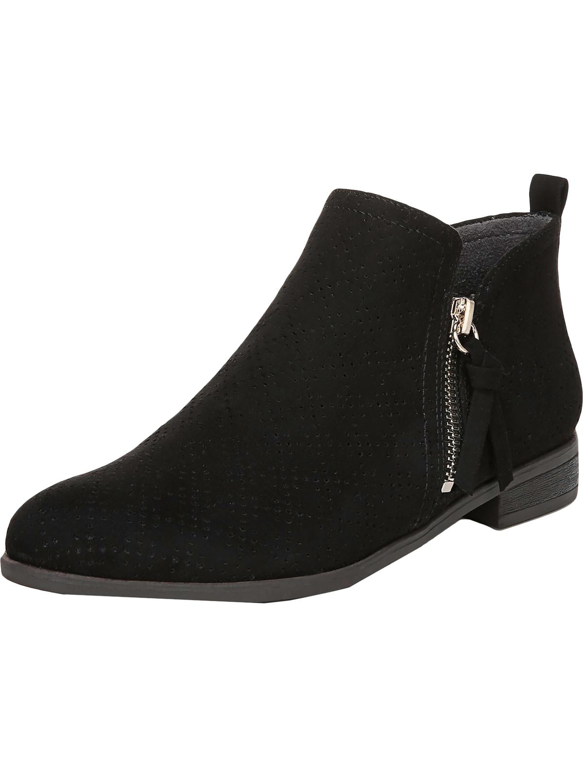 Rate Zip Womens Faux Suede Almond Toe Ankle Boots