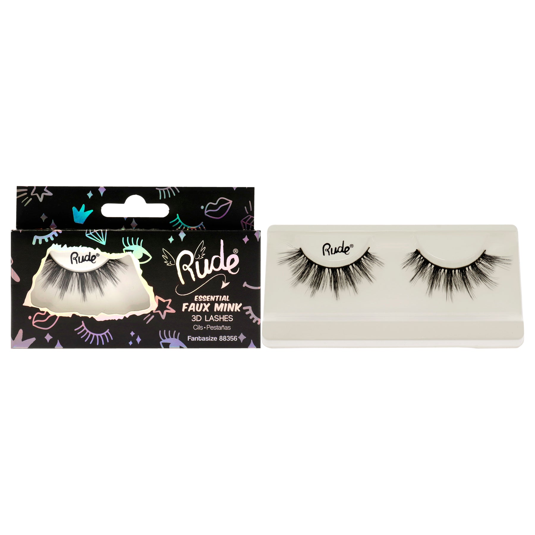 Essential Faux Mink 3D Lashes - Fantasize by Rude Cosmetics for Women - 1 Pc Pair