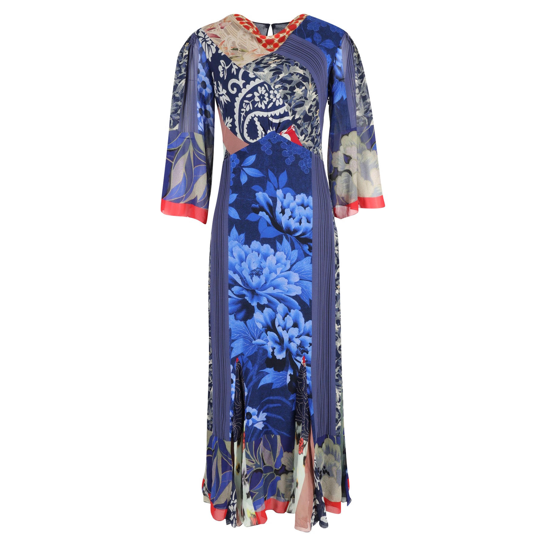 Etro Patchwork Maxi Dress in Multicolor Silk 7745750728764