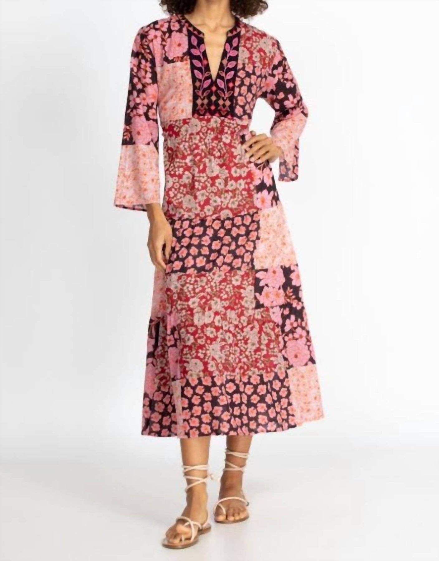 Flora Tie Back Dress In Multi