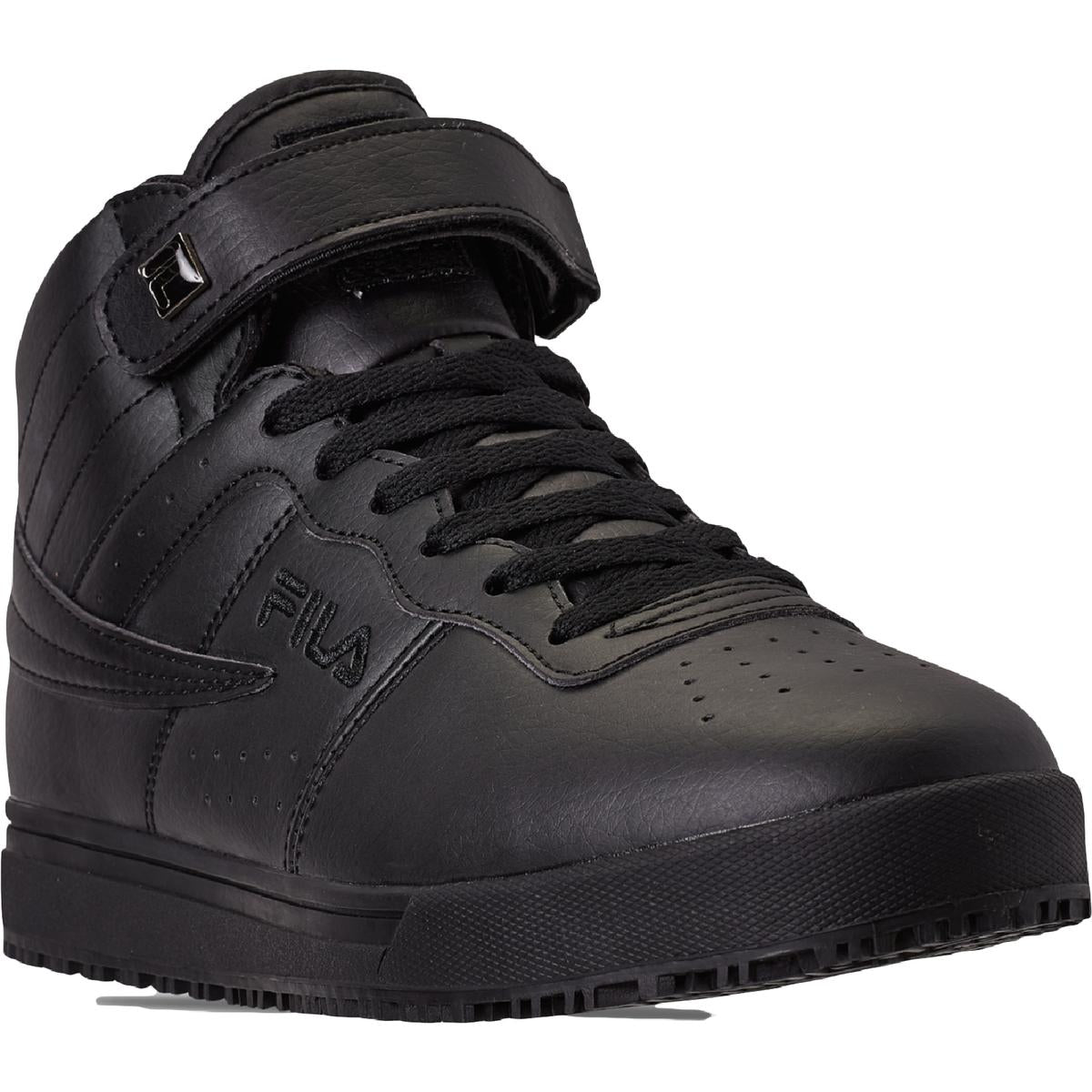 Vulc 13 Faux Leather Slip Resistant Mid-Top Work Sneakers