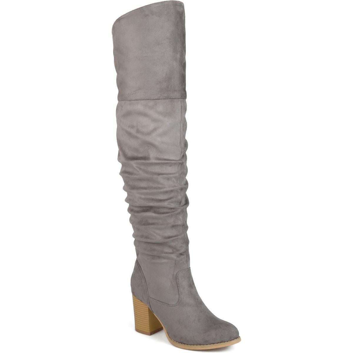 Kaison Faux Suede Almond Toe Over-The-Knee Boots