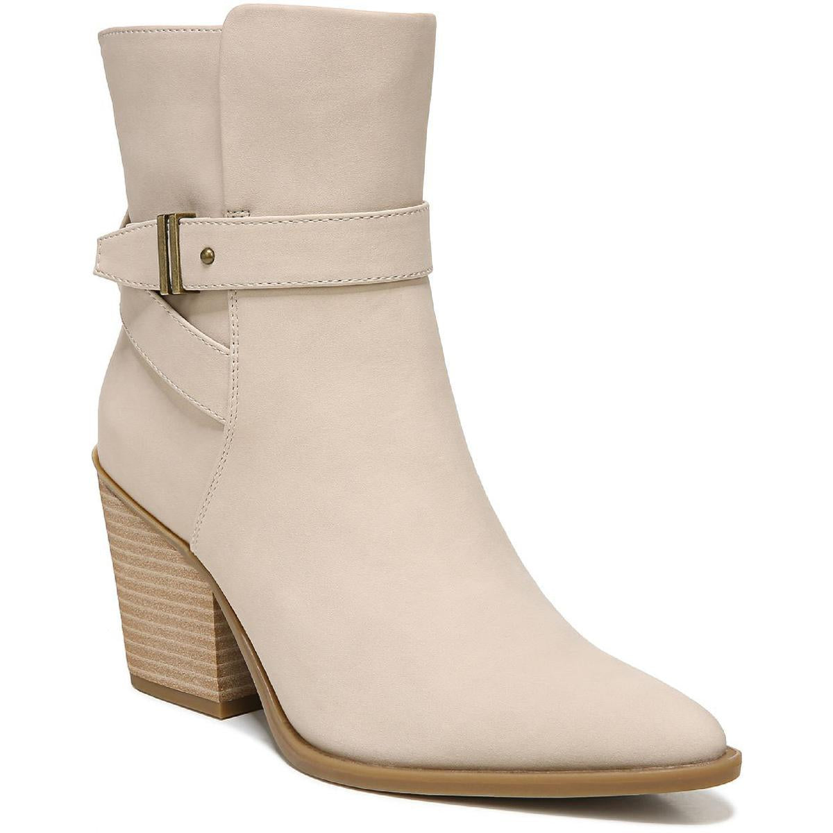 Mocha Zipper Almond Toe Mid-Calf Boots