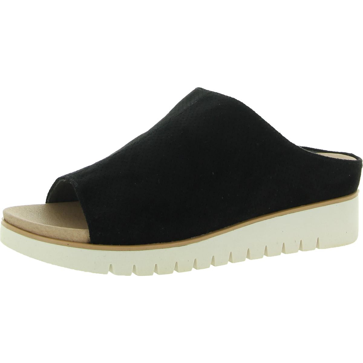 Dr. Scholl's Go For It Perforated Microfiber Slip On Wedge Sandals