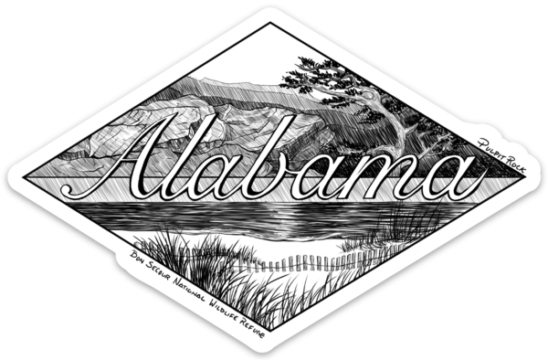 Alabama Mountains to Sea Sticker