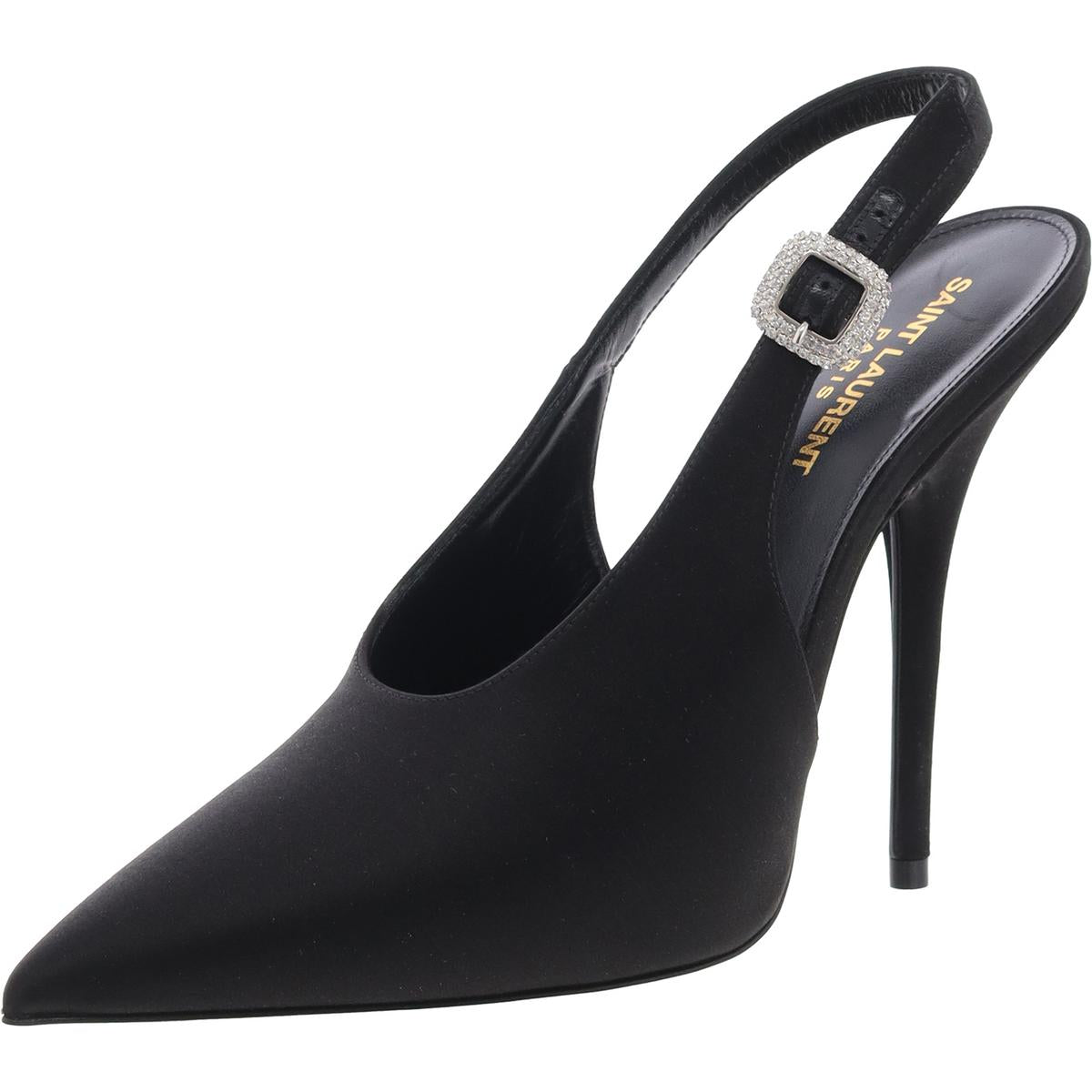 Silk Rhinestone Slingback Heels