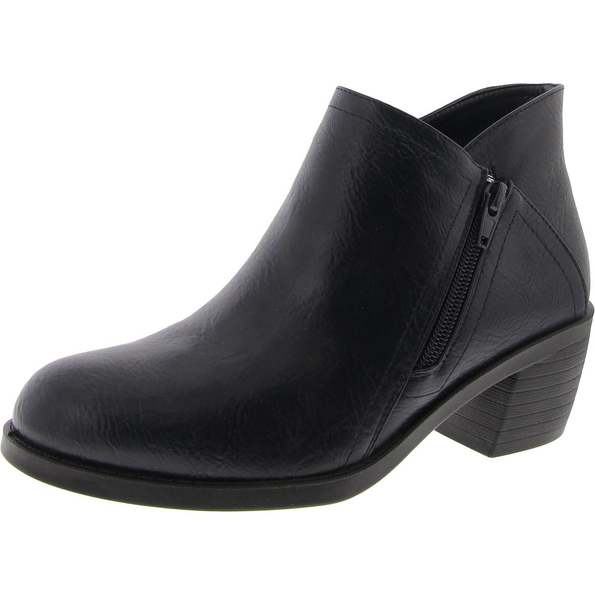 Jalia Faux Leather Zip Up Ankle Boots