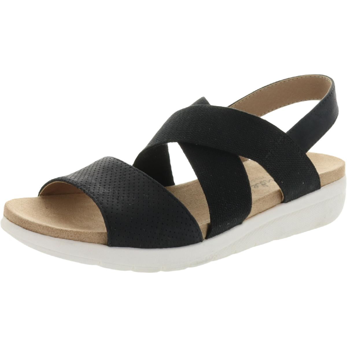 Plush Canvas Slingback Flat Sandals