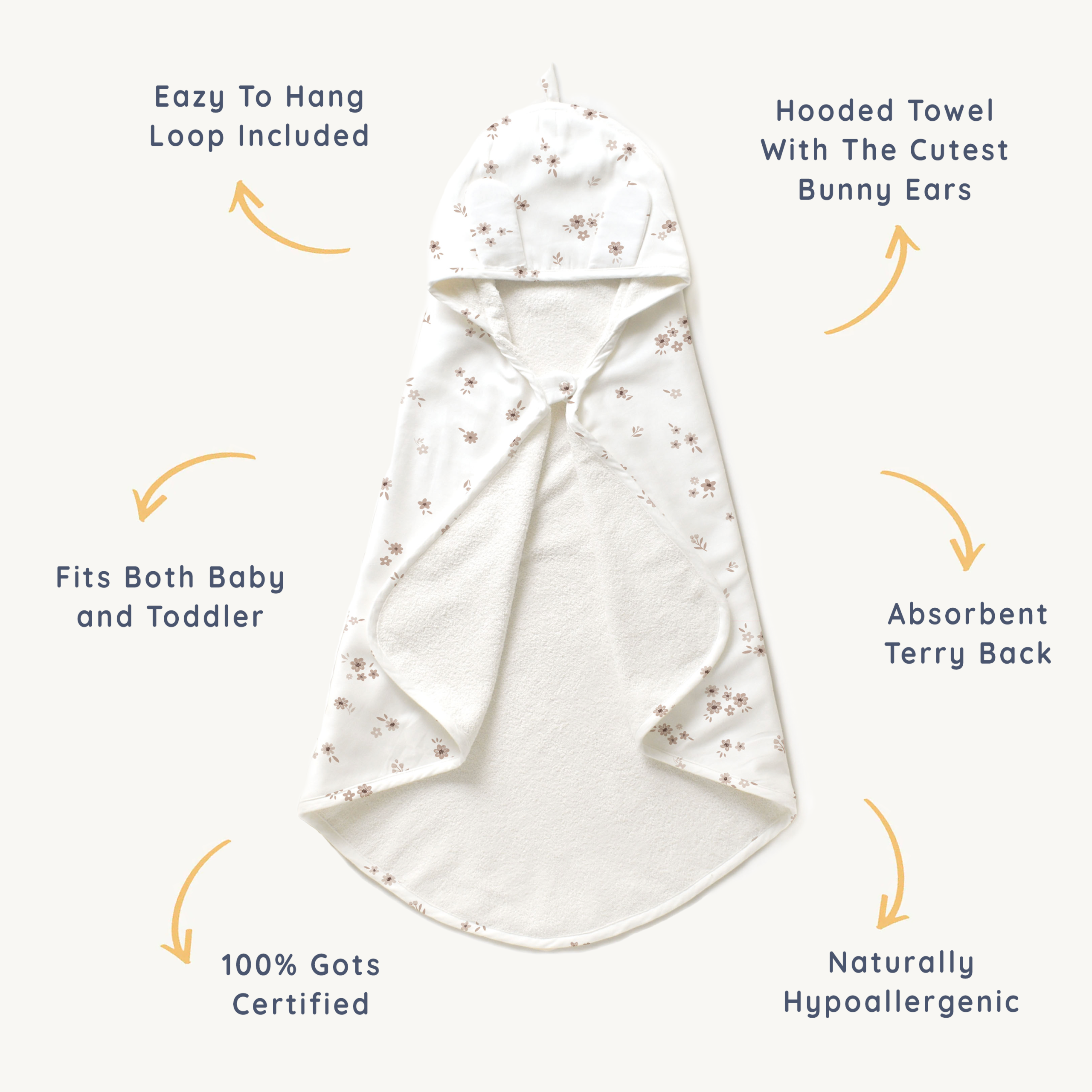 Organic Baby Towel - Bloom