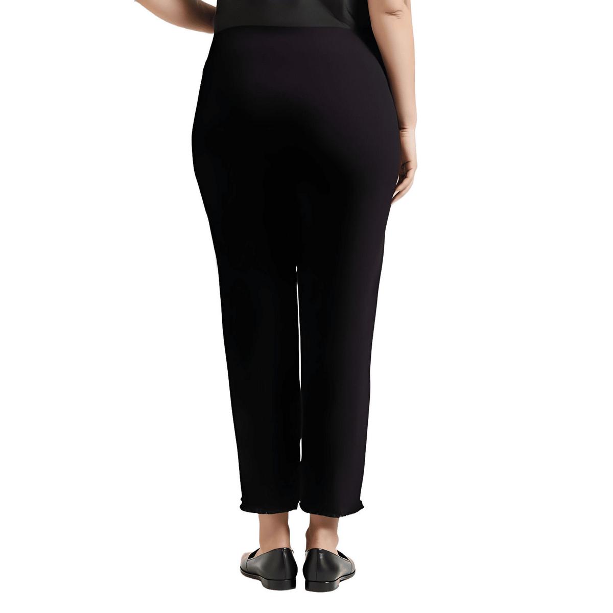 Plus Frayed Hem Cotton Ankle Pants