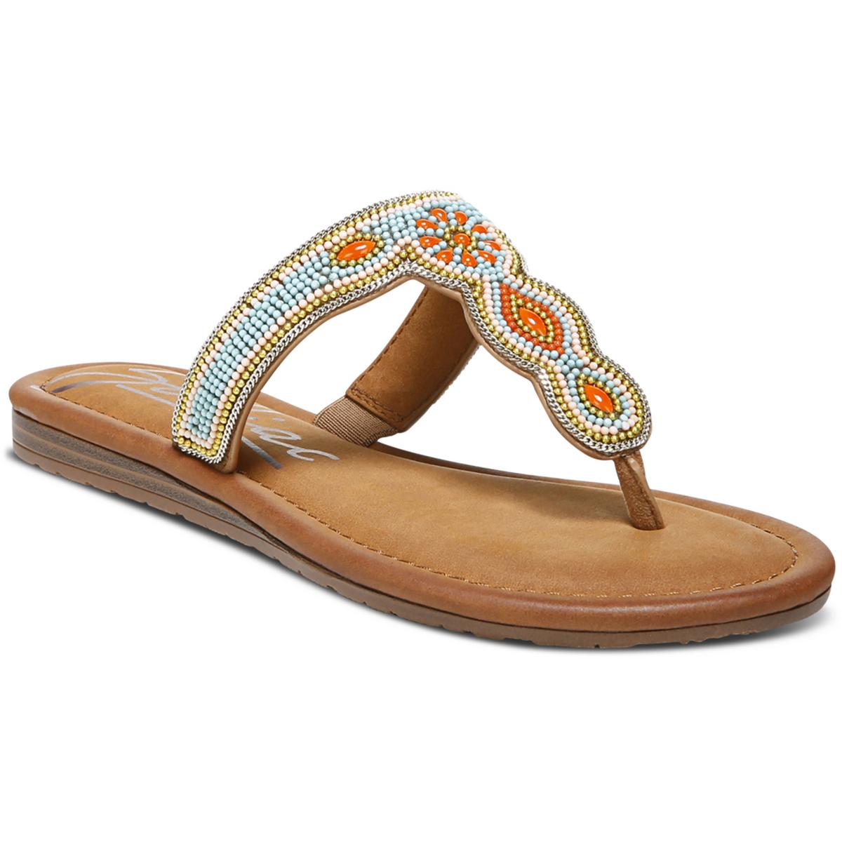 Yves Faux Leather Flip-Flop T-Strap Sandals
