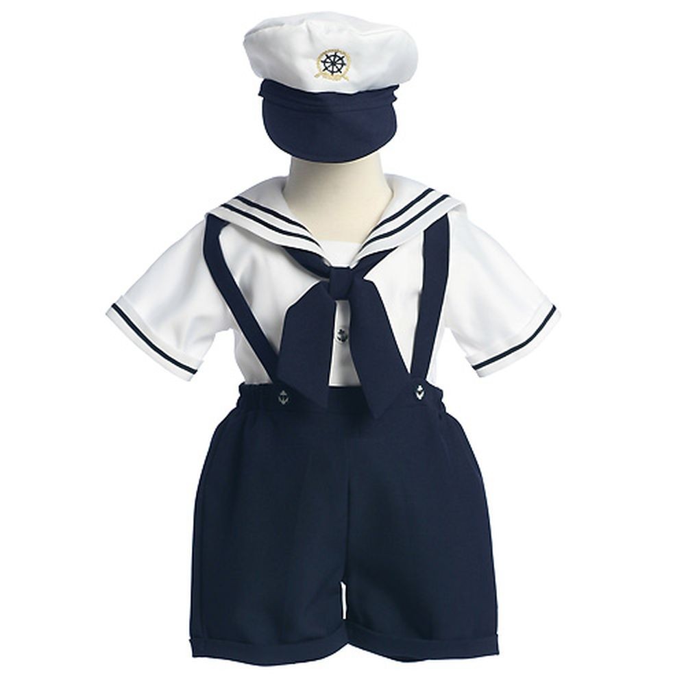 Baby Toddler Boys White Navy Sailor Easter Outift Set 12M-4T