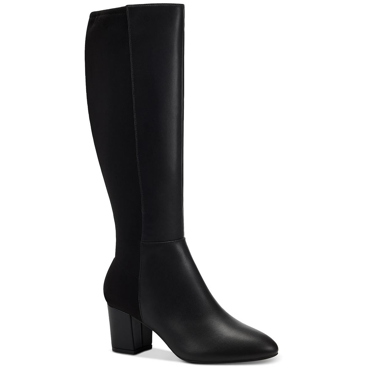Sacaria Faux Leather Block Heel Knee-High Boots