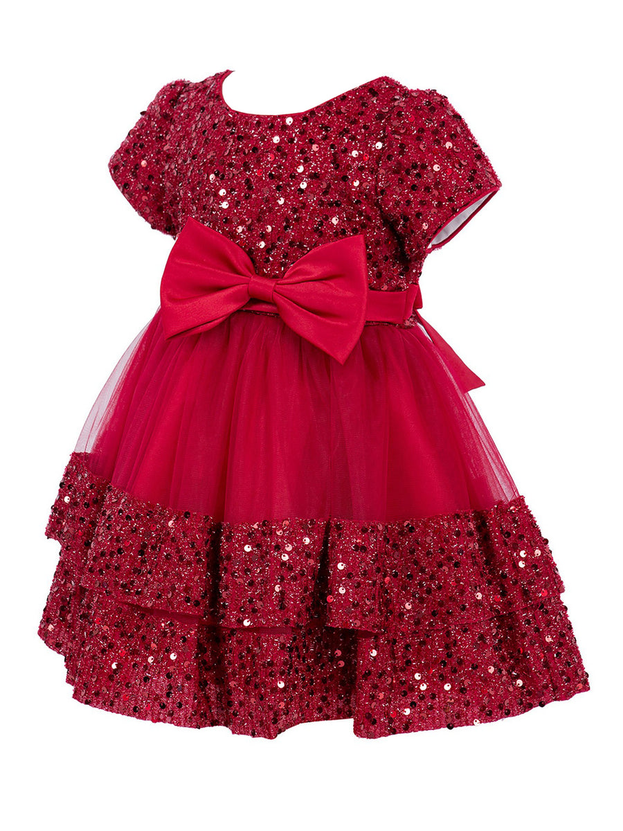 Baby Girls Lala & Erina Multi Color Sequin Adorned Flower Girl Dress 3-24M