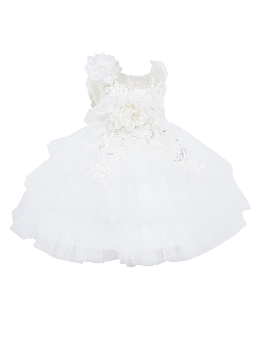 Baby Girls Lala & Erina Multi Color Tulle Lace 3D Applique Flower Girl Dress 3-24M