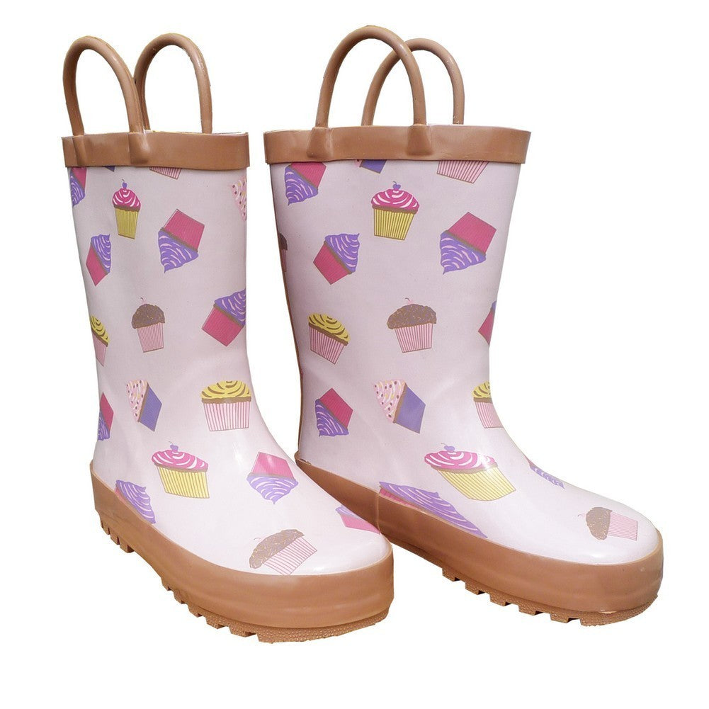 Pink Cupcakes Galore Toddler Girls Rain Boots 5 Toddler-3 Kids