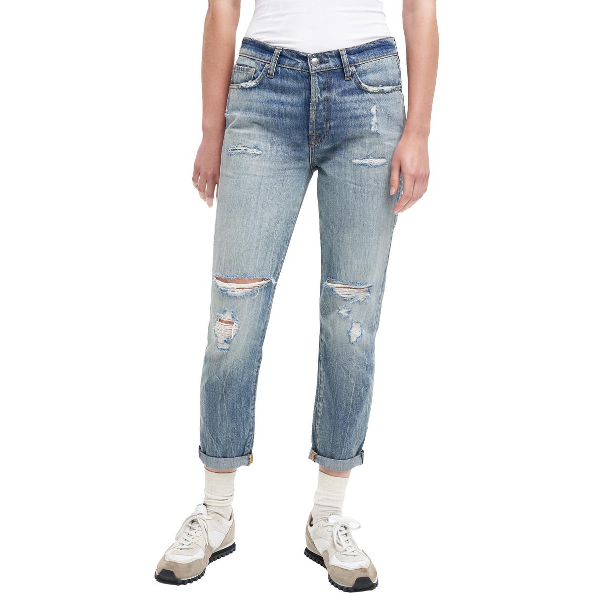 7 for All Mankind Josefina Destroyed Mid-Rise Boyfriend Jeans
