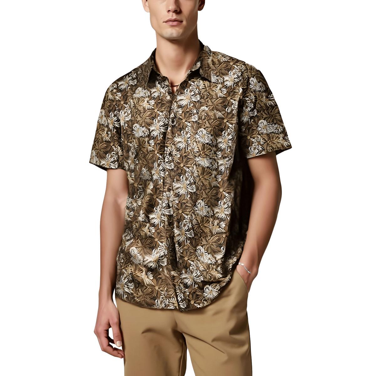 Printed Cotton Button-Down Shirt