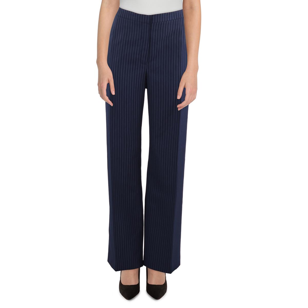 Plus Woven Pinstripe Dress Pants