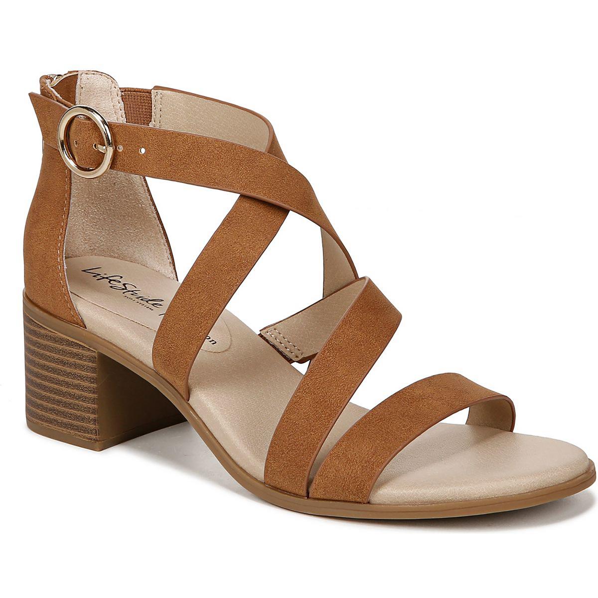 Heritage Faux Leather Slip On Block Heel