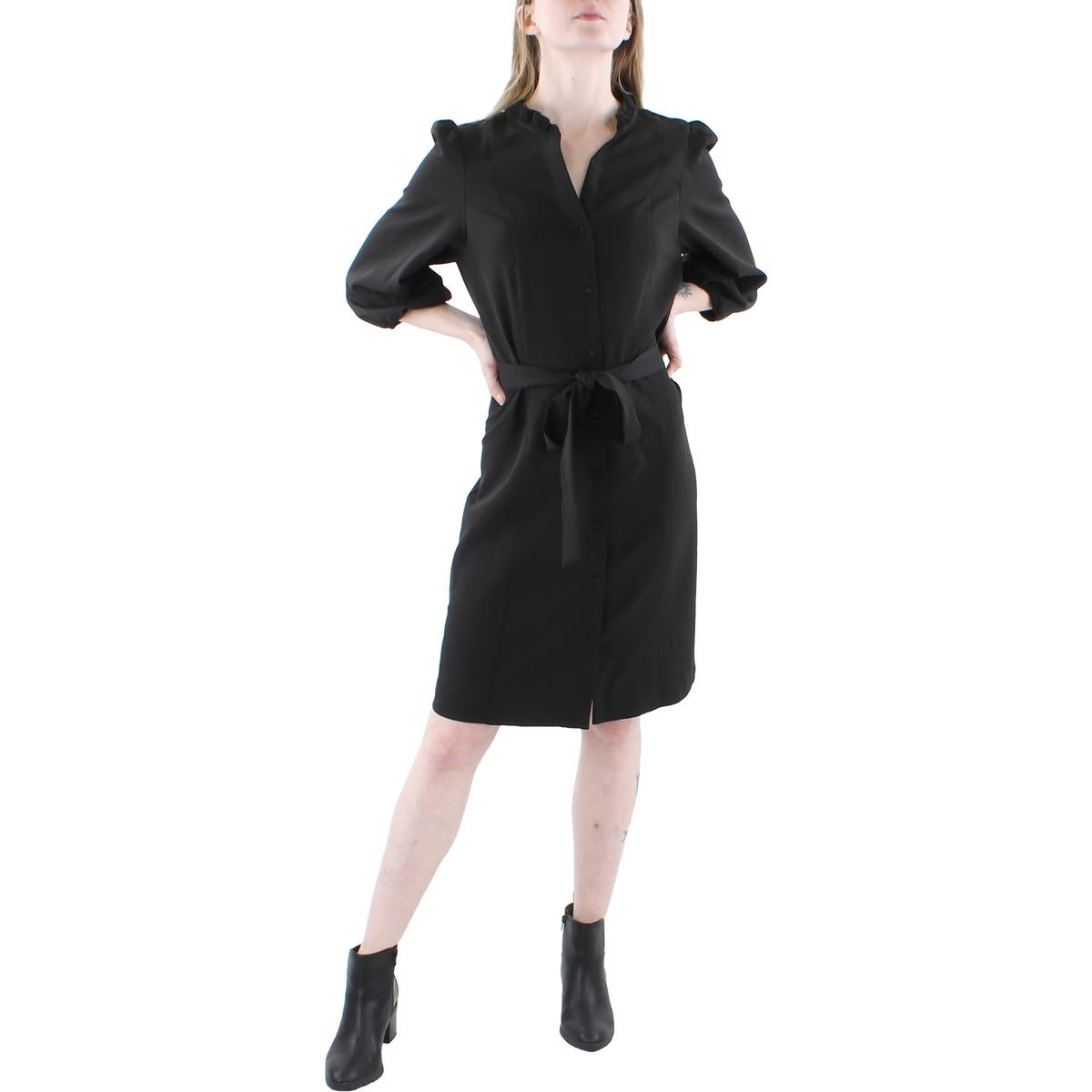 Puff Sleeve Above Knee Shirtdress